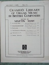 PURCELL, Henry	Toccata in A	for organ. Sheet music.