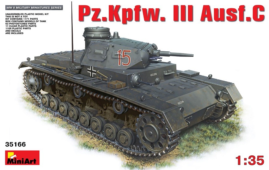 Miniart 35166 - 1/35 WWII German Pzkpfw. III Ausf. C - New
