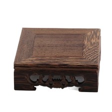 Statua Buddha ornamento base legno vaso fiori supporto resistente quadrato vaso pesce FI