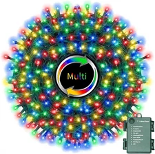 Multi-Colored Battery Operated Christmas Lights, 34.1FT 100 LED Waterproof Strin