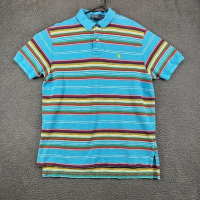 Polo Ralph Lauren Mens XL Blue Multi-Color Striped Short Sleeve