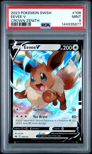 144935877 Eevee V 2023 Pokemon Sword & Shield Crown Zenith #108 PSA 9