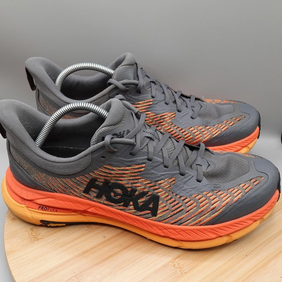 Hoka Zapatos Hombre 12.5D Gris Naranja Mafate Speed 4 Trail Running Vibram 1129930 Fla Foto 3 de 4