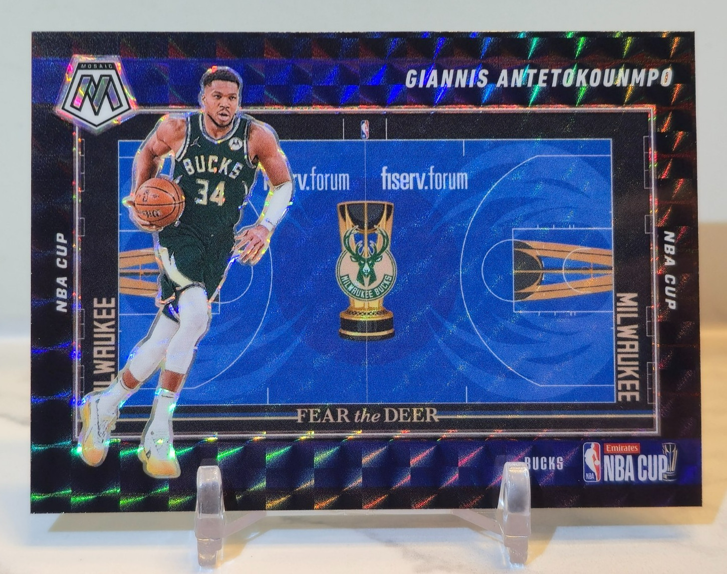 GIANNIS ANTETOKOUNMPO 2024-25 Panini Mosaic NBA Cup #22 SP Bucks MOSAIC PRIZM