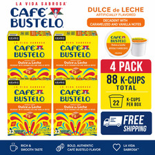 LOT OF 4 Caf Bustelo Dulce de Leche 22 Count Keurig K-Cup 88 Pods Total Coffee