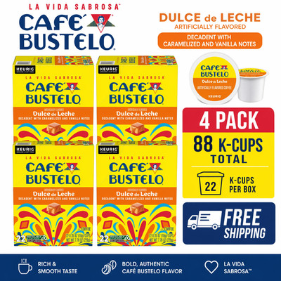 LOT OF 4 Café Bustelo Dulce de Leche 22 Count Keurig K-Cup 88 Pods Total Coffee