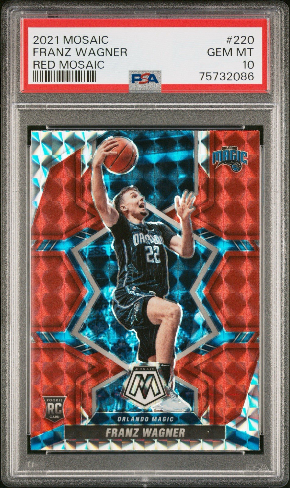 2021 PANINI MOSAIC RED MOSAIC #220 FRANZ WAGNER PSA 10