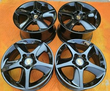 18 New Black Oem Original Porsche 911 996 Sport Techno Hollow Spoke Wheels Rims.