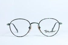 Narrow WINDSOR 813 C.27 45-19 Vintage Eyeglasses Panto Round Small Navy Spotted