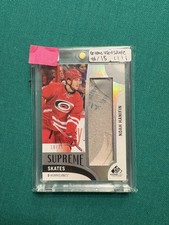 Noah Hanifin 2017-18 UD SP Game Used Supreme Skates /15 Game Used Skate - Sick
