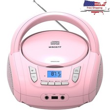 Top Loading CD Player Portable Boombox Bluetooth FM Radio USB AUX Headphone EQ