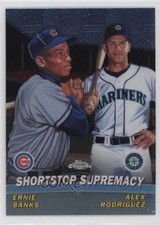 2001 Chrome Combos Shortstop Supremacy ( ) Ernie Banks Alex Rodriguez HOF sh7
