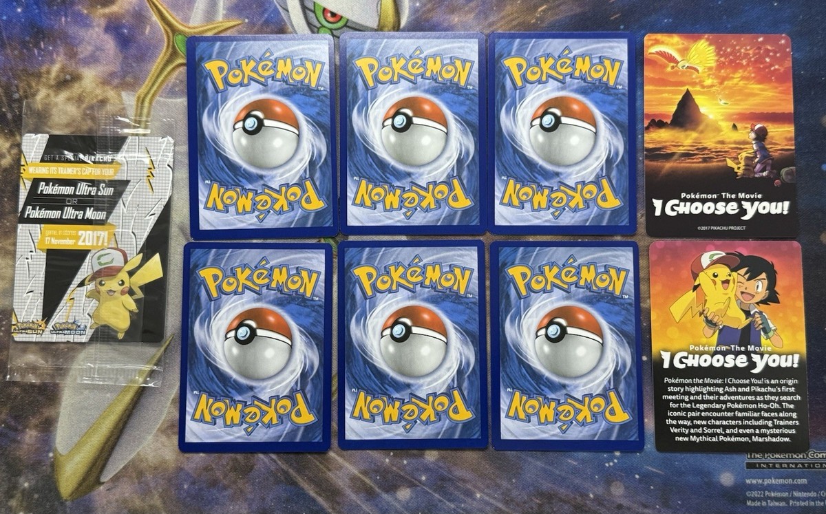 pokemon the movie i choose you pikachu card Ash's Pikachu I Choose You Movie Promo - Set Of 7 SM108-114 Pokémon TCG -  NM (C)