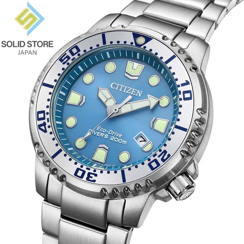 CITIZEN PROMASTER エコ・ドライブ BN0165-55L 美品 CITIZEN PROMASTER MARINE BN0165-55L Eco-Drive Diver's Watch Ice