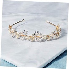 Bridal headband Rhinestone Hair Band Bridal Headpieces for Bride Hair Gold