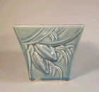 MCCOY  Potttery  Vintage LILY PLANTER VASE JARDINIERE Light Blue Art Deco