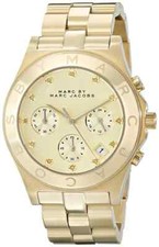 NEW MARC JACOBS BLADE GOLD TONE,CRYSTALS DIAL,BRACELET WATCH MBM3101
