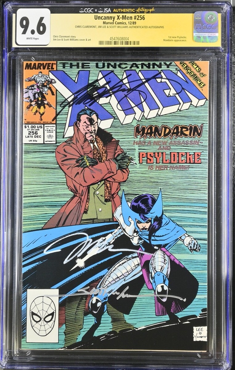 Uncanny X-Men #256 CGC 9.6 SIGNED by JIM LEE Chris Claremont Scott
