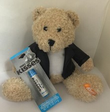 REESE's BEAR Plush BIKER 50's "Leather" Jacket Hershey's Kiss Lip Balm Lot