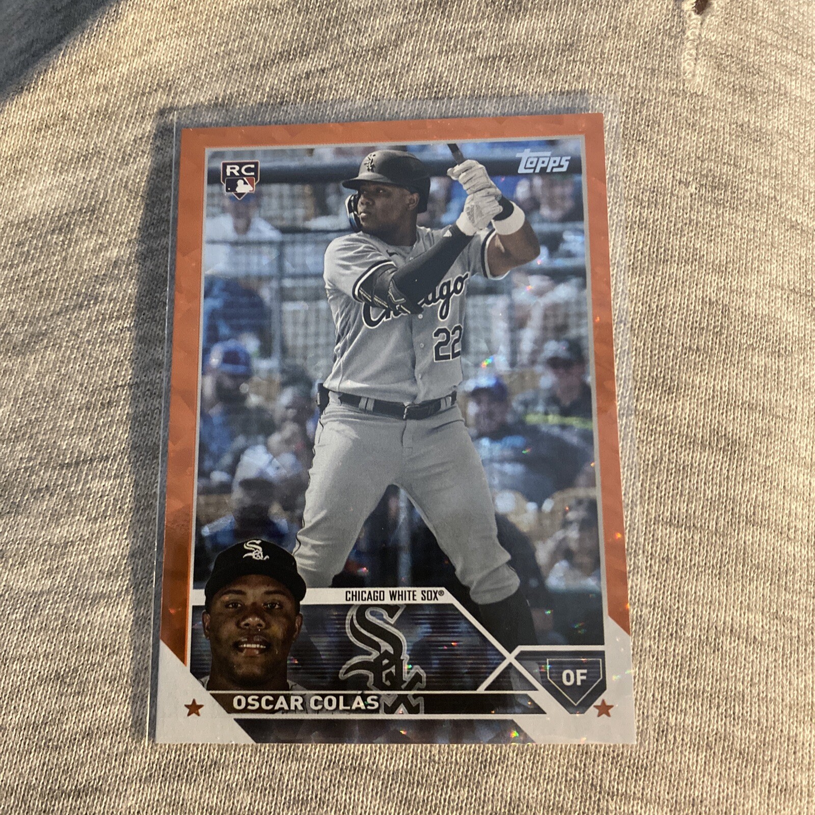 2023 Topps Oscar Colas #545 Rookie RC Orange Foil 276/299 White Sox