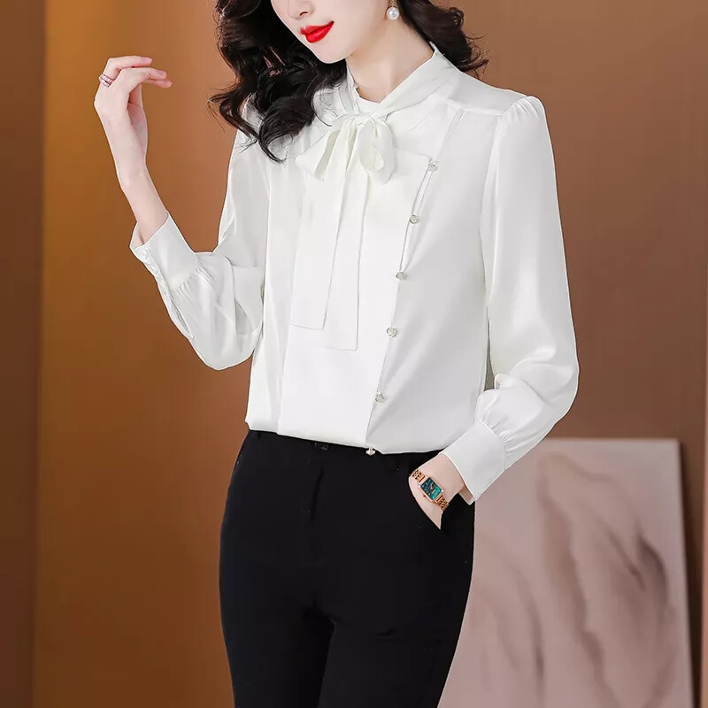Camicetta Plissettata IWoo Da Donna Con Maniche A Gigot, Girocollo Con Buco Della Serratura, Elegante E Morbida - 3