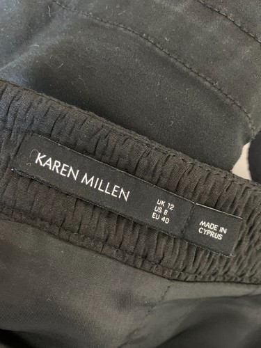 Karen Millen textured A line Skirt Size 12 VGC lace up black asymmetrical - Picture 6 of 7