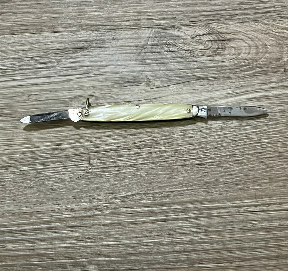 Navaja de bolsillo plegable vintage CAMILLUS 43, 2 hojas (1 lima y 1 cuchillo) Foto 2 de 4