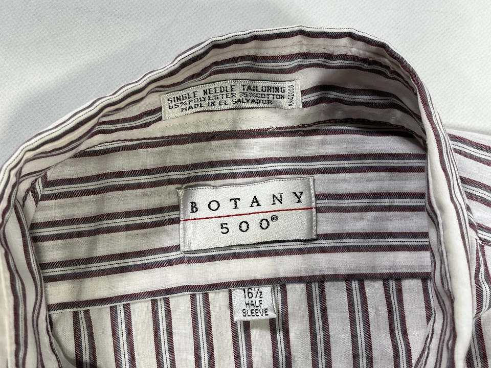 Mens Botany 500 White Half Sleeve Cotton Blend Button Down Shirt Size 16 EUC - Image 2 of 4