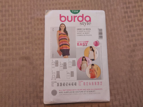 Burda Pattern 7104 Maternity Top and Skirt Sizes 10-22 UNCUT