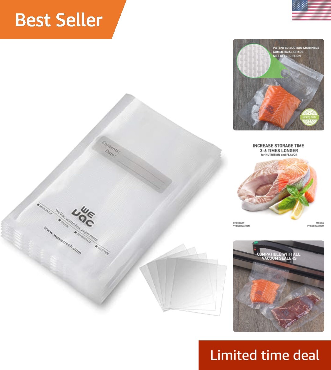Commercial Grade 00 Quart BPA-Free Heavy Duty Vacuum Sealer Bags 8x2 Inch