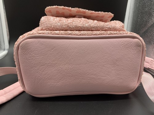 Disney Loungefly Millennial Pink Sequins Mini Backpack- Original Logo Rare HTF - Picture 10 of 17