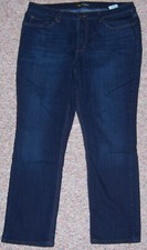LEE Blue Denim Straight Leg Refular Fit Mid-Rise Ankle Jeans Size 16 Inseam 30"