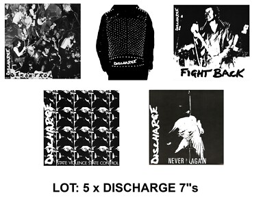 Discharge 5x 7'' Lot punk kbd varukers crass cro mags bad brains doom mob 47 dri