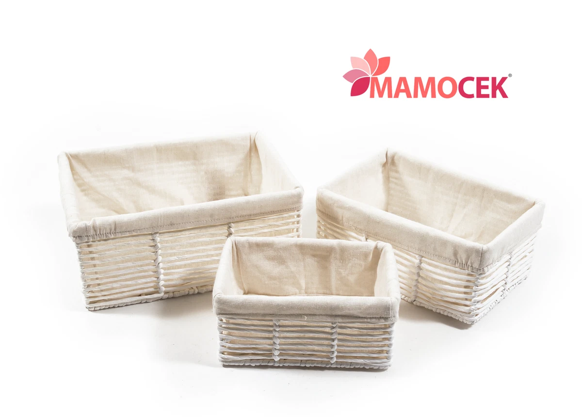 Cestino In Tessuto Bianco 30x30x37 Cm - Portaoggetti E Decorazione Multiuso Per Regali, Fiori, Prodotti Di Bellezza E Nascita