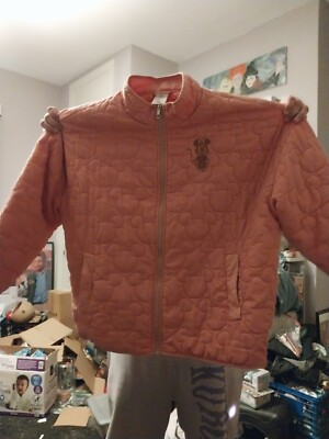 Disney Parks Minnie Mouse Quilted Pink Peach Puffer Bomber