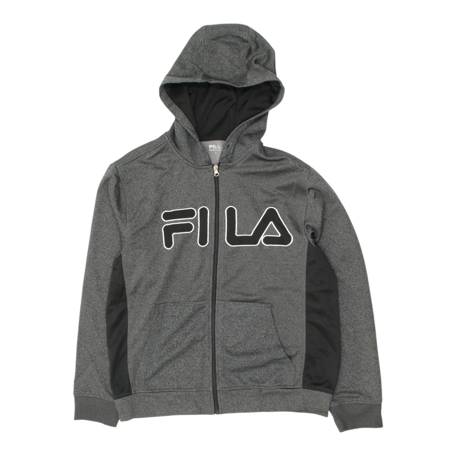 Felpa con cappuccio e zip intera Fila uomo grigia nera Felpa con cappuccio abbigliamento sportivo vintage