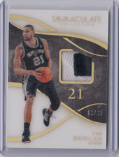 2019-20 Immaculate Collection Patches Jersey Number #41 Tim Duncan 19/21