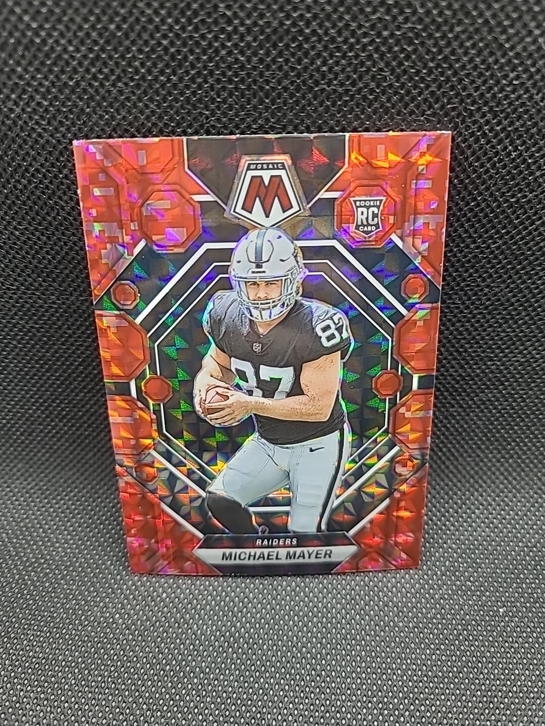 2023 Panini Mosaic Rookie Red Mosaic Prizm #349 Michael Mayer (RC) Raiders/ND