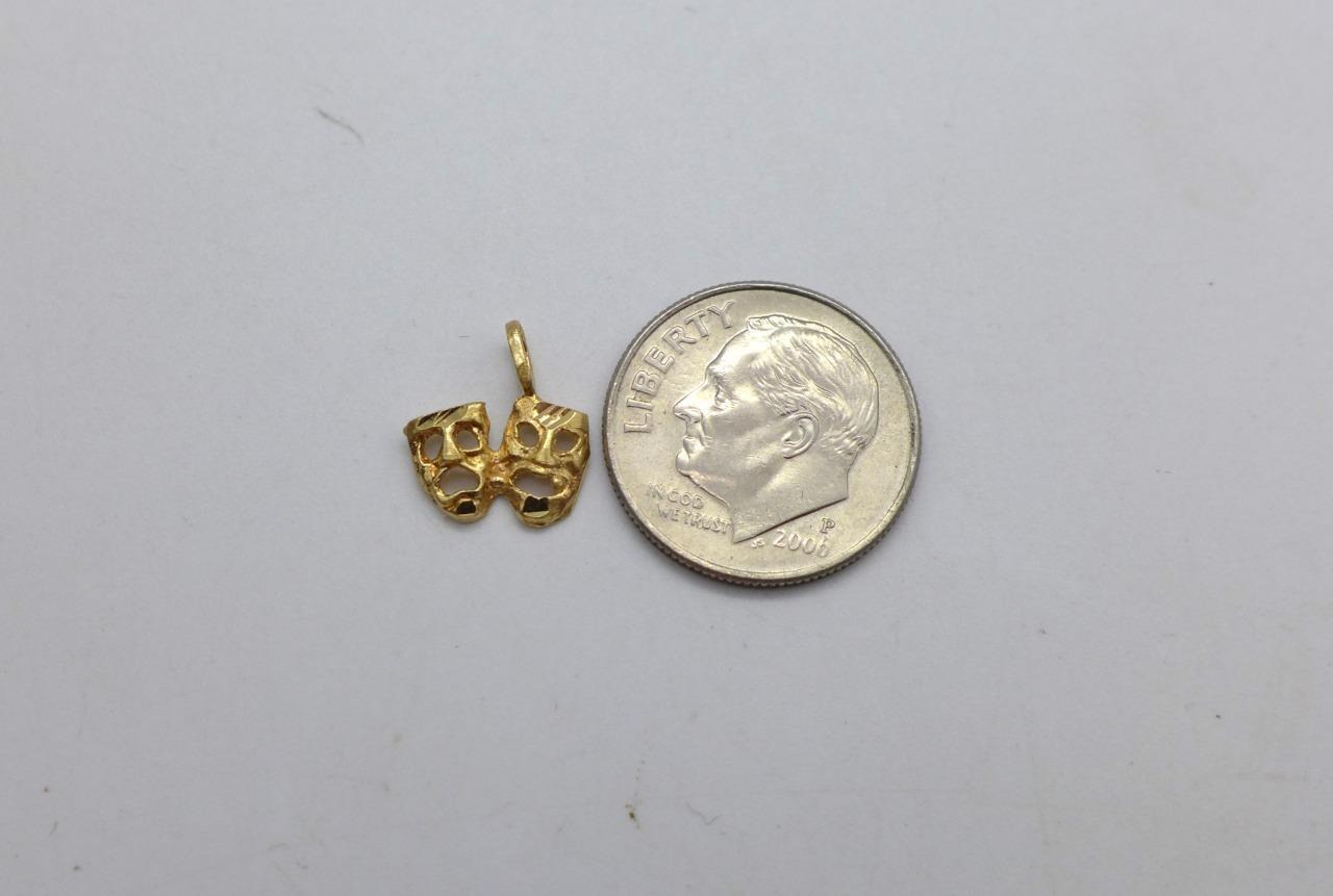 Two Faced Theater Mask Comedy Tragedy Pendant 14k… - image 4