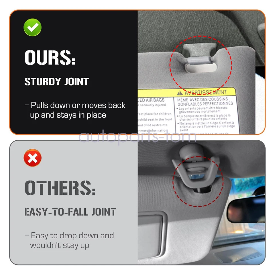 Parasol gris para Toyota Tacoma 2005-2015 lado derecho del conductor y del pasajero derecho 1 par Foto 4 de 4