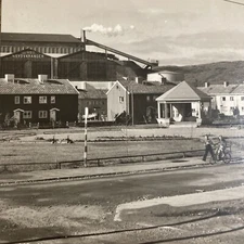 SYDVARANGER KIRKENES NORWAY IRON ORE MINING BICYCLE CAR VINTAGE RPPC POSTCARD