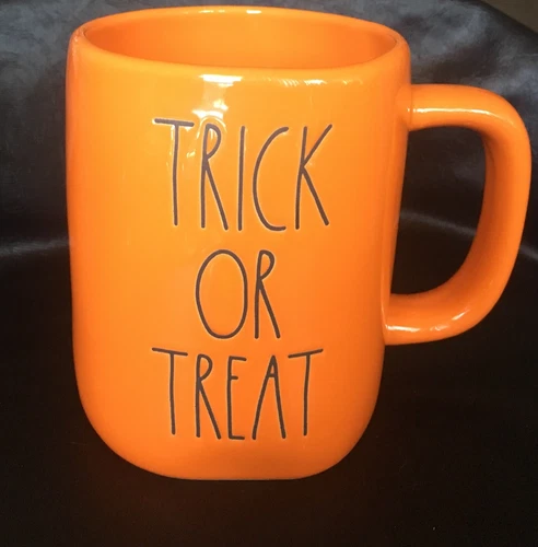 New Rae Dunn Halloween Double Sided Trick Or Treat And Jack O Lantern Face Mug