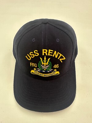 The Corps USS Rentz FFG 46 Logo Blue Baseball Cap Hat One Size