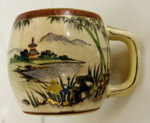 Taza Satsuma 1868 a 1912 - el período Meiji - taza de té - barro japonés - Imagen 7 de 11