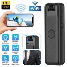 Portable 1080P WiFi Camcorder Police Body Camera HD 180° Video DVR IR Night Cam