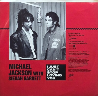 Michael Jackson - I Just Can't Stop Loving You w/ Picture Sleeve