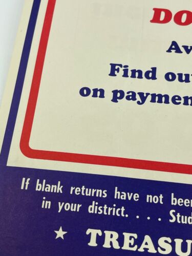 VTG Original WW2 Do It Now Tax Return 1944 Propaganda Poster Rare - Picture 6 of 14