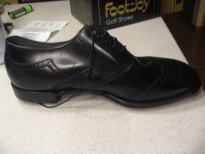 Vintage Foot-Joy Classics Men's Black Leather Golf Shoes 51417 Size 14 C