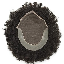 Afro Curl Mens Toupee Hairpiece French Lace Front African American Hair Systems