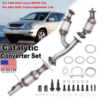Full Catalytic Converter Set For 99-03 Lexus RX300 /01-03 Toyota Highlander 3.0L